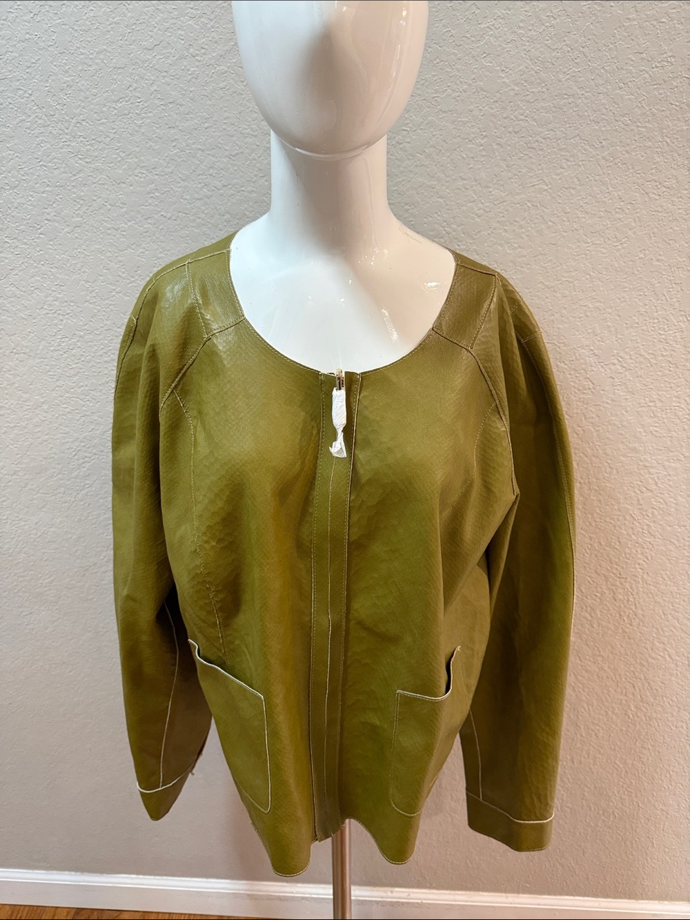 Attitudes by Renee reversible Olive Utility Zip Jacket size XL New with tags